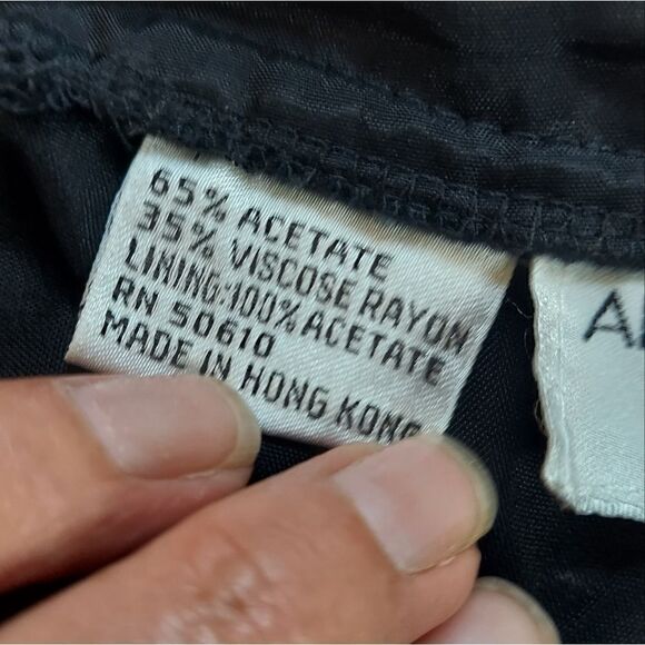 Vintage Albert Nipon Black Velvet Top Semi Crop Style  Vintage Sz 10 - Picture 8 of 9